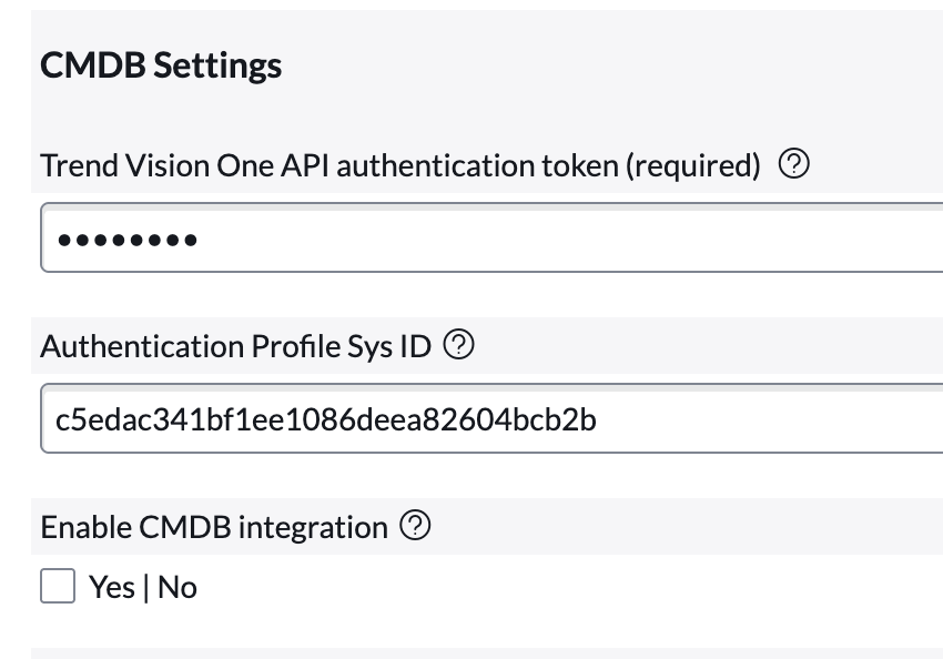 Trend Vision One ServiceNowコネクタのServiceNow CMDB設定